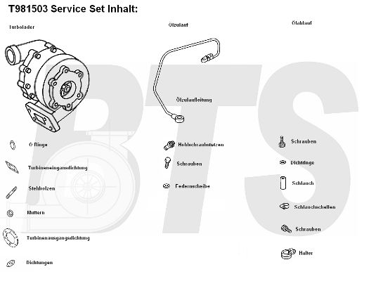 BTS TURBO Kompressor,ülelaadimine T981503